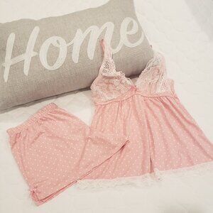 NWOT Adorable Marilyn Monroe Babydoll set Pajamas shorts Cami Pink M